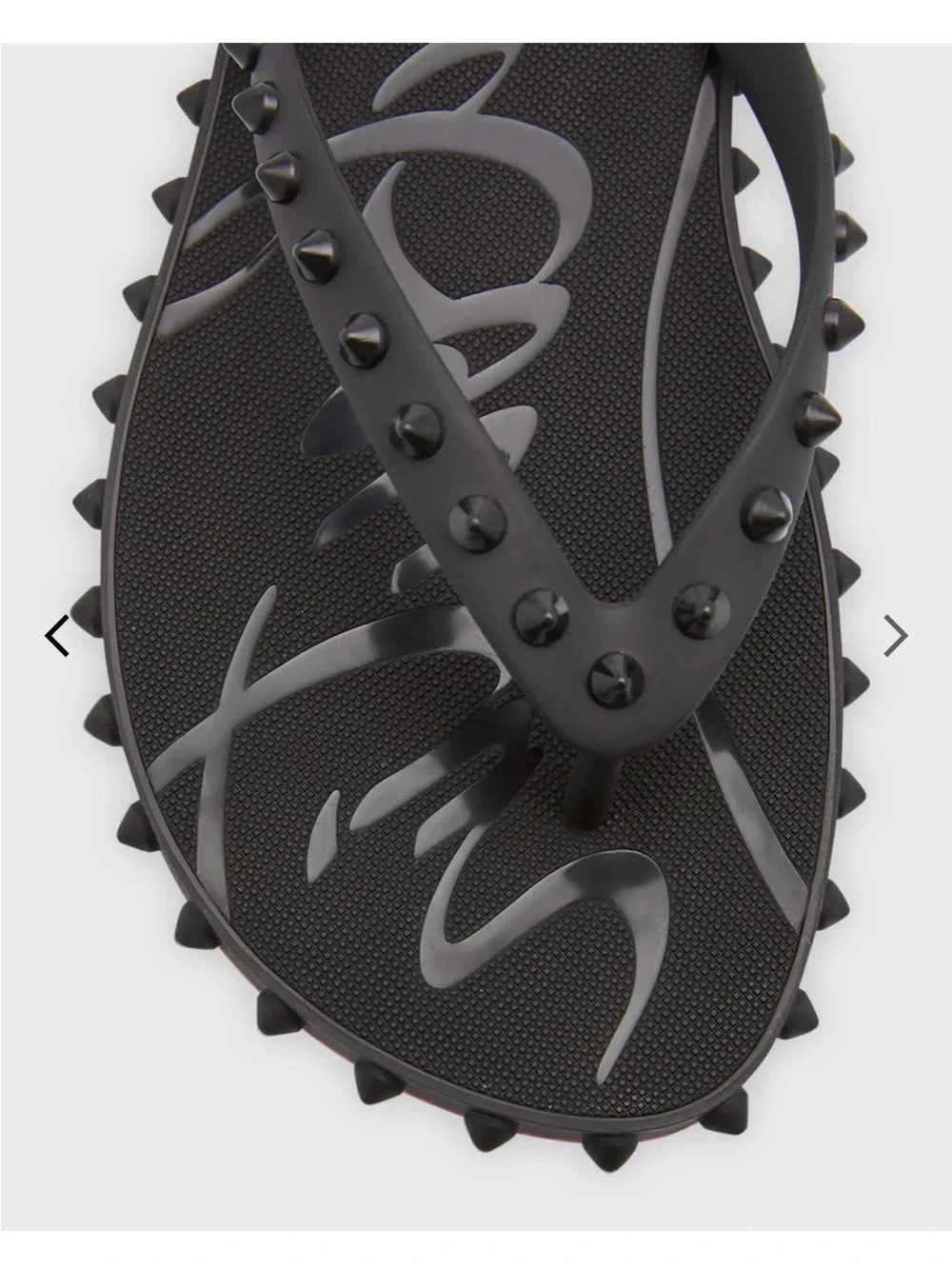 Christian Louboutin Black Studded Rubber Flip Flops